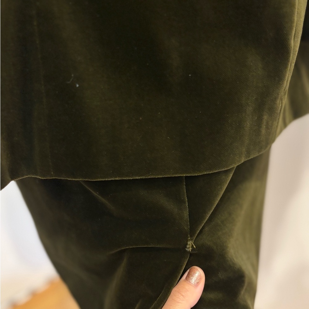 Burberry 1990’s RARE Green/Brown Velvet Blazer Classic Suit Jacket Set - Picture 11 of 12
